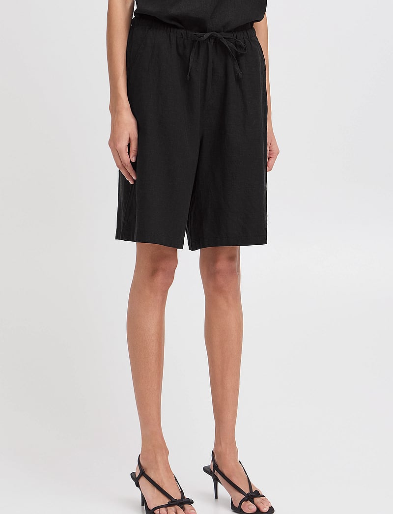 b.young - BYFALAKKA LONG SHORTS 2 - - leinen-shorts - black - 4