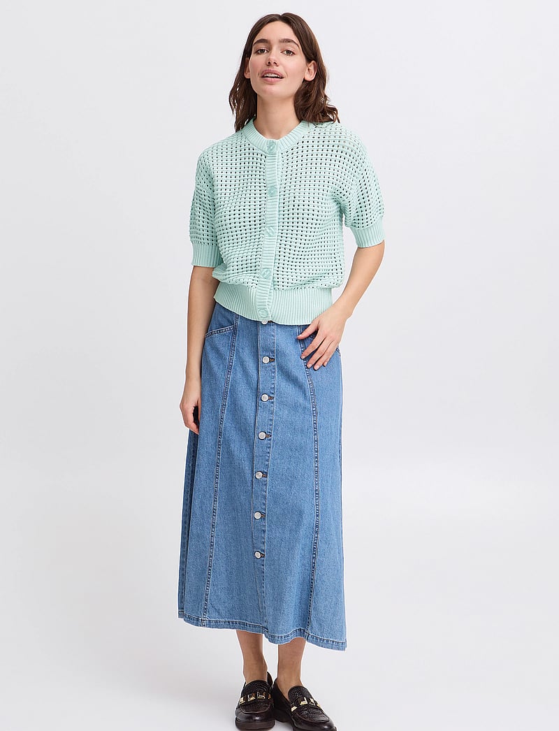 b.young - BYMAGIO SS CARDIGAN - - kardiganid - blue haze - 0