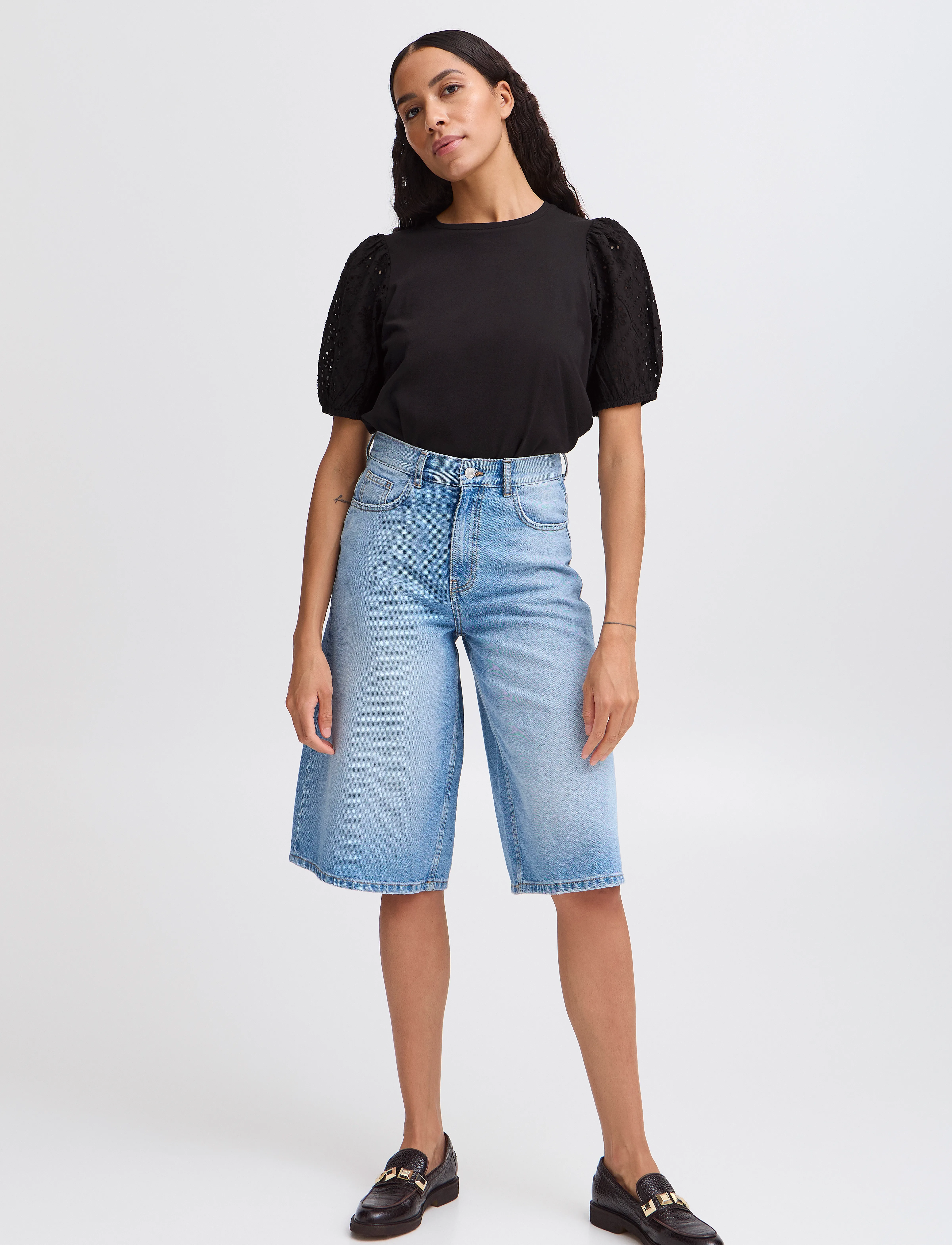 b.young BYSUMMER PUFF SLEEVE TEE - - T-Shirts & Tops - BLACK / black