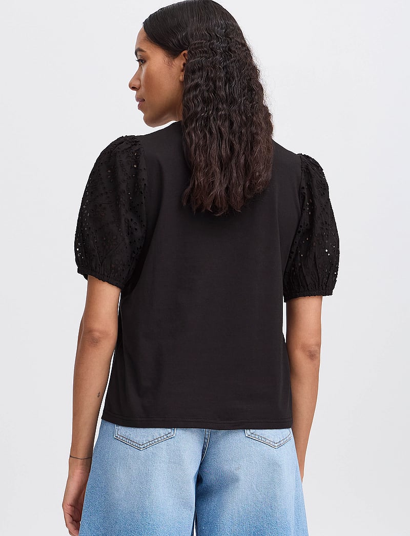 b.young - BYSUMMER PUFF SLEEVE TEE - - t-shirts - black - 3