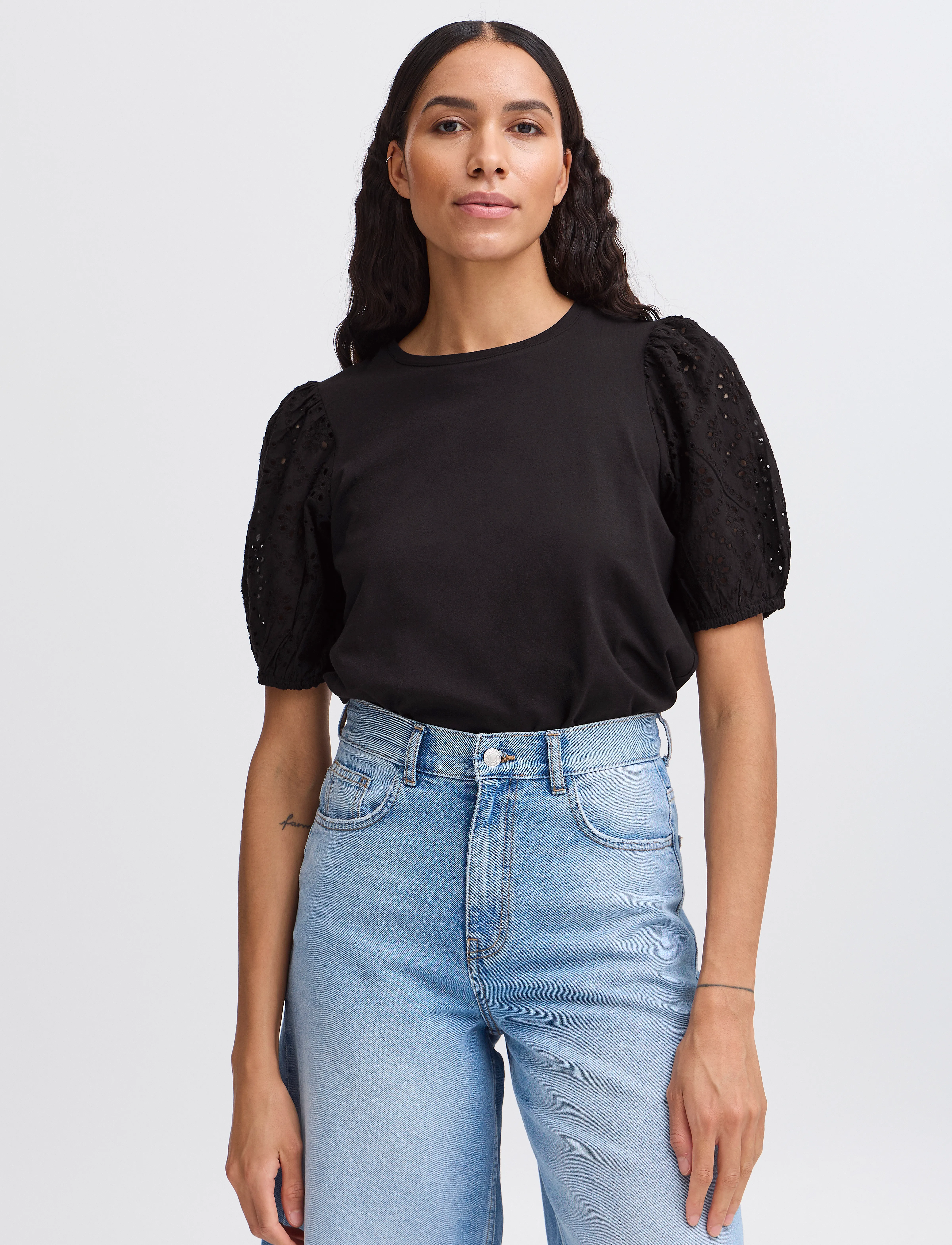 b.young - BYSUMMER PUFF SLEEVE TEE - - black - 4