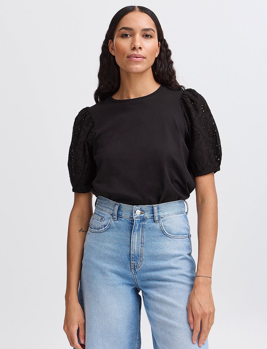 b.young - BYSUMMER PUFF SLEEVE TEE - - black - 4
