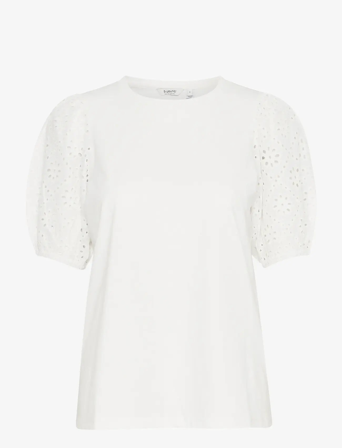 b.young - BYSUMMER PUFF SLEEVE TEE - - t-shirts - marshmallow - 1