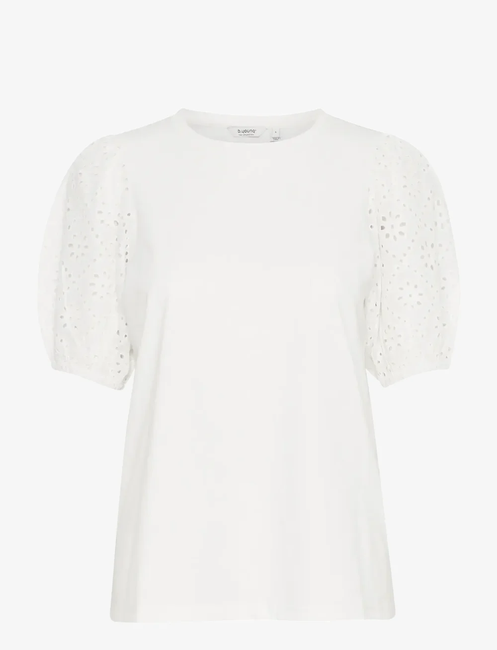 b.young - BYSUMMER PUFF SLEEVE TEE - - t-shirts - marshmallow - 1