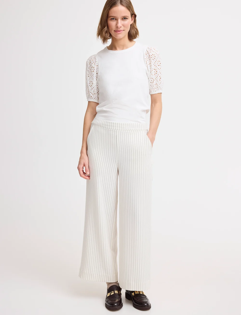 b.young - BYSUMMER PUFF SLEEVE TEE - - t-shirts - marshmallow - 0