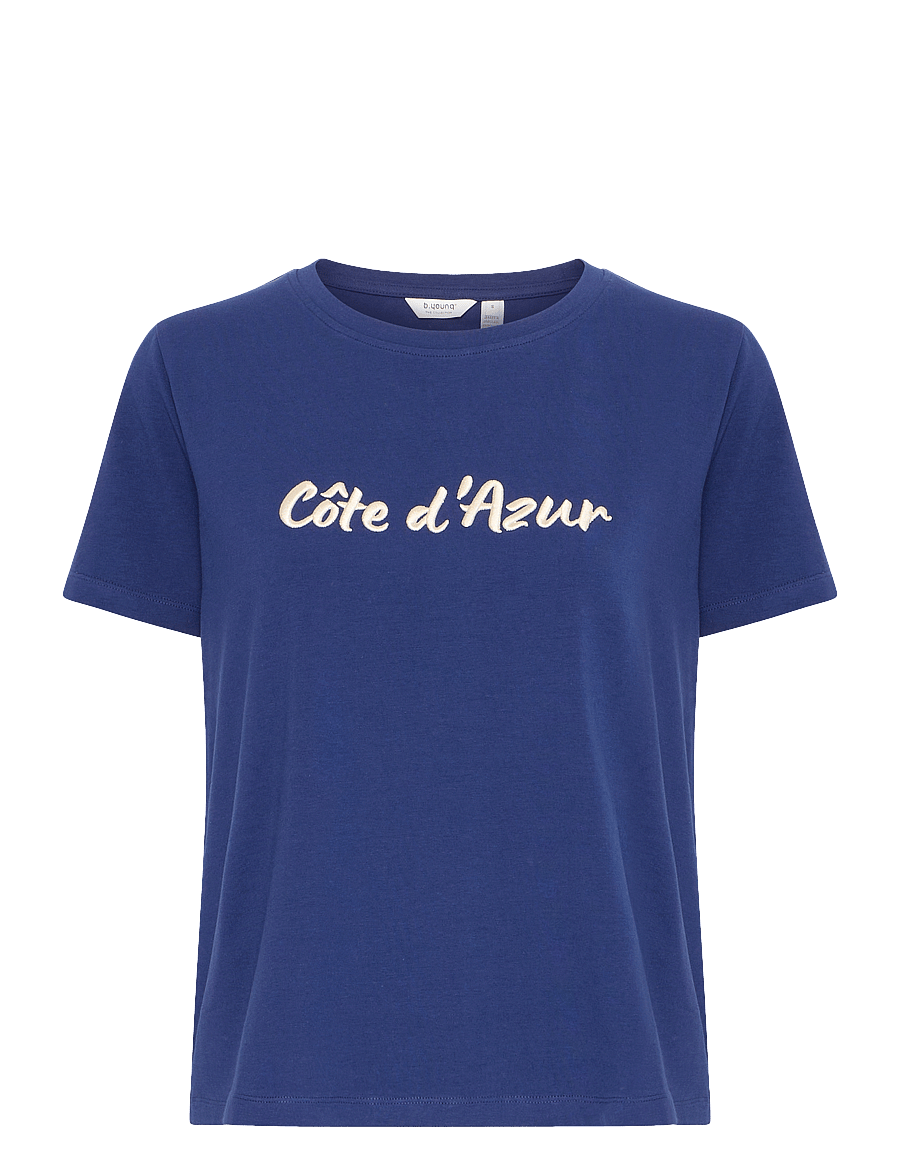 b.young - BYPANDINNA EMB TSHIRT - - medieval blue - 1