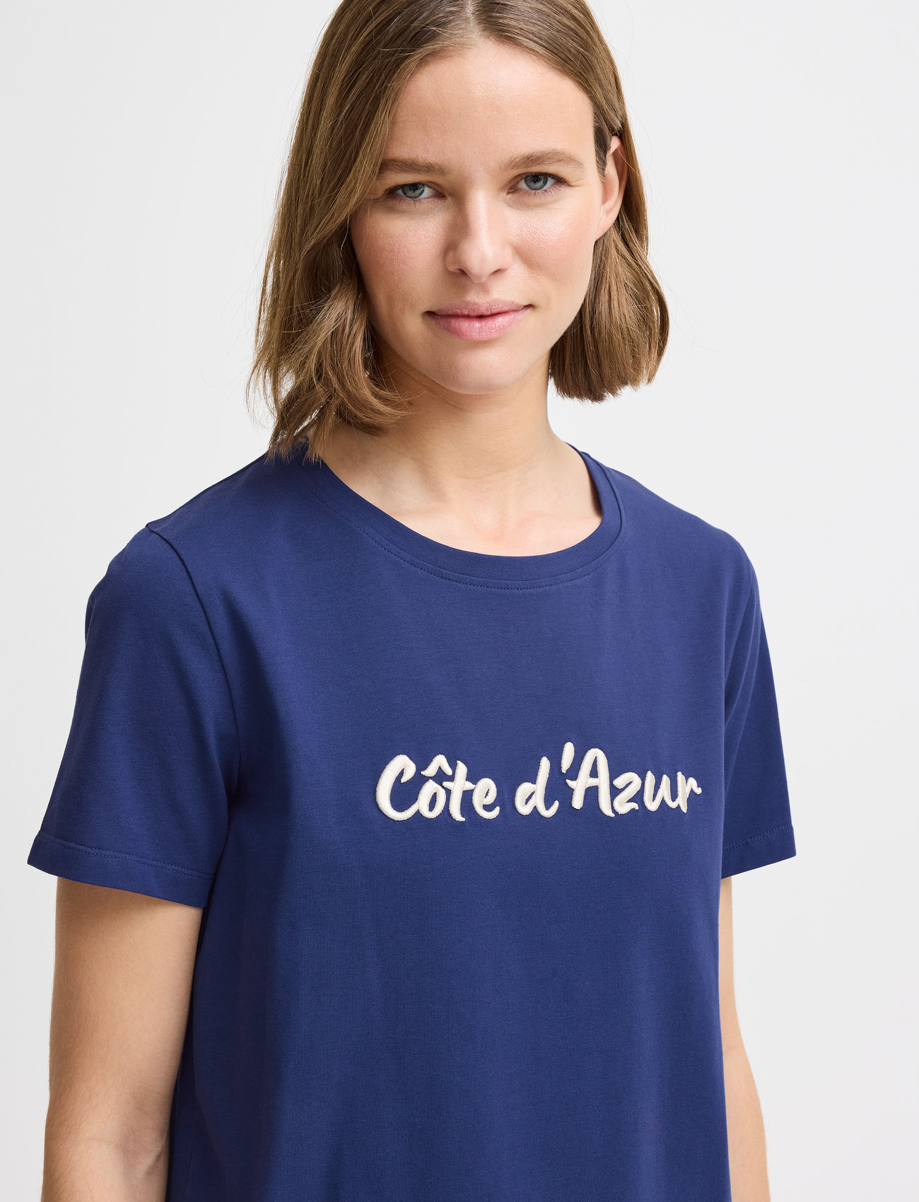 b.young - BYPANDINNA EMB TSHIRT - - t-shirts - medieval blue - 5