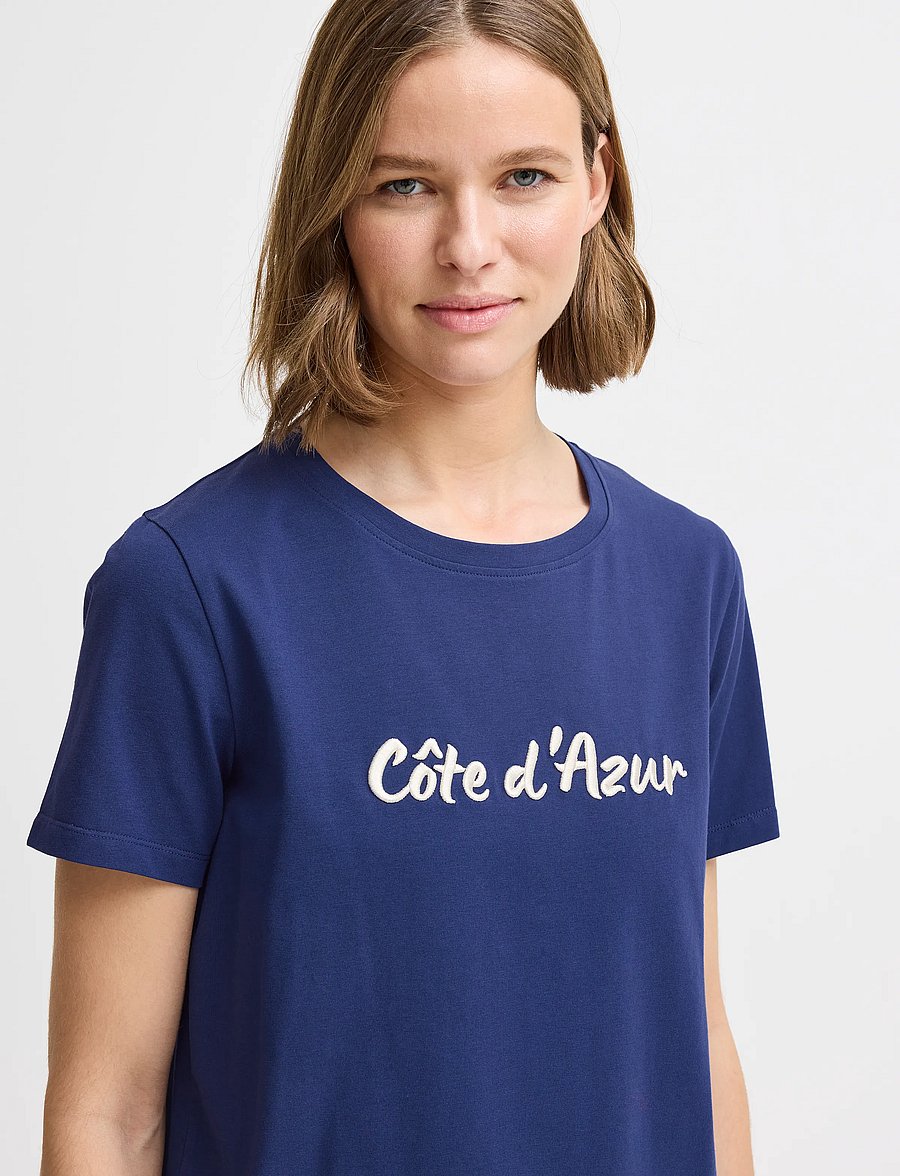 b.young - BYPANDINNA EMB TSHIRT - - medieval blue - 5