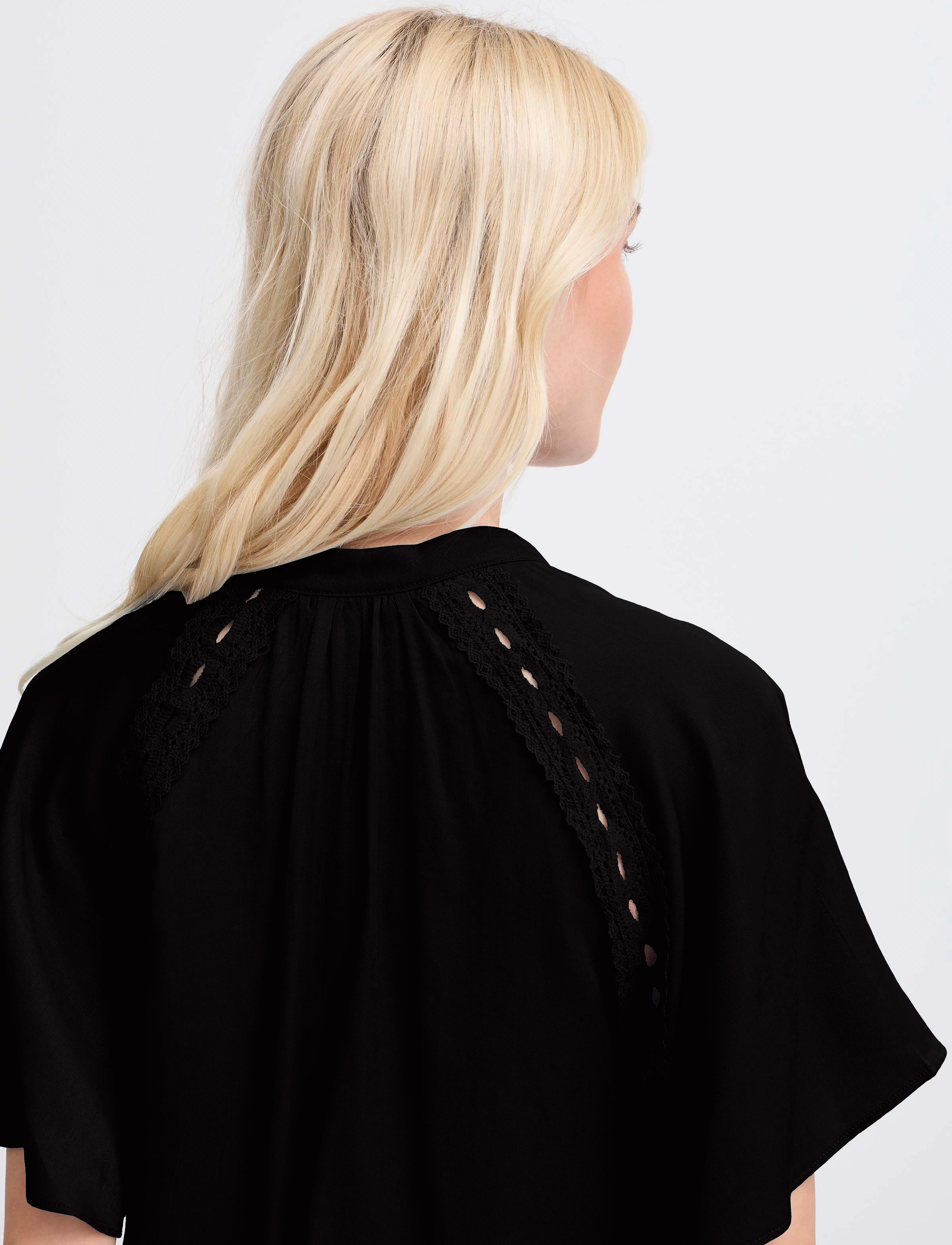 b.young - BYHACCA BLOUSE - - blūzes ar īsām piedurknēm - black - 4