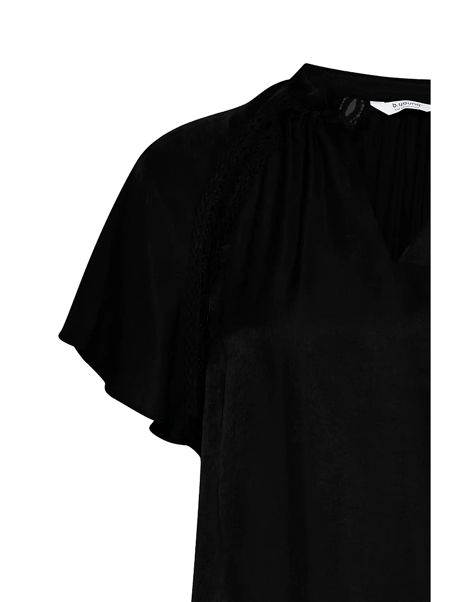 b.young - BYHACCA BLOUSE - - kurzärmelige blusen - black - 3