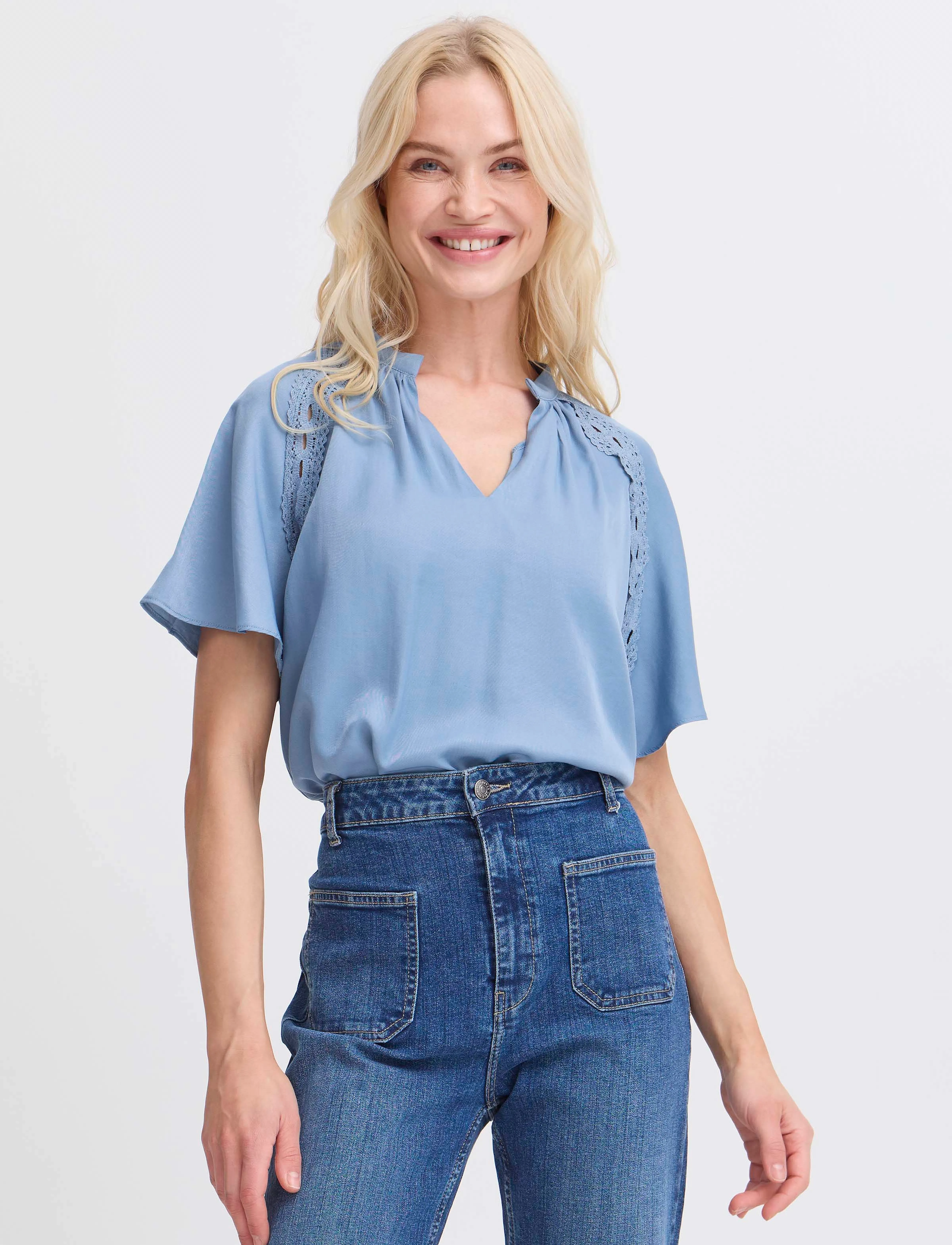 b.young - BYHACCA BLOUSE - - blouses à manches courtes - blue horizon - 4