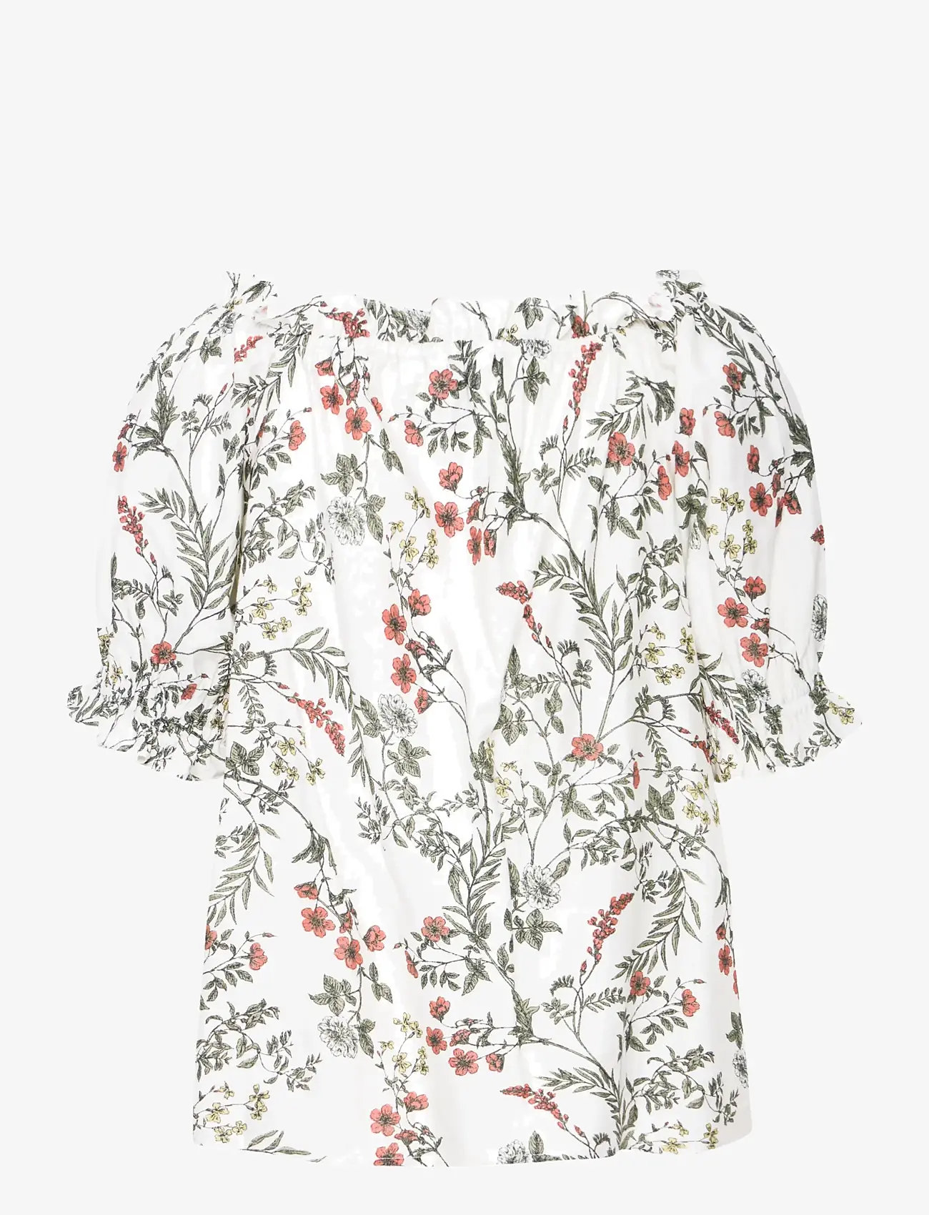b.young - BYIMILDA OFF SHOULDER BLOUSE - - kortærmede bluser - birch flower mix - 1