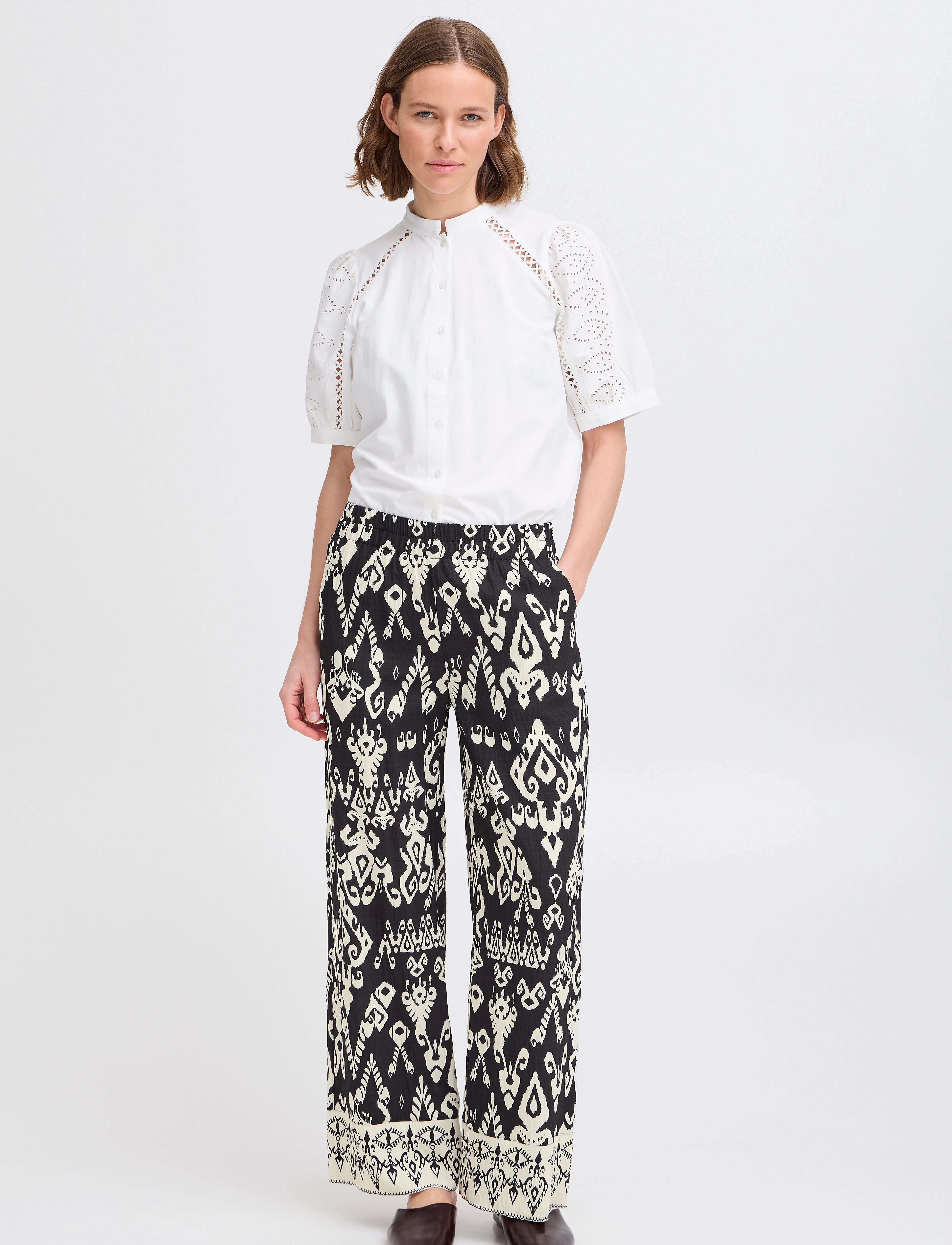 b.young - BYJASMINA PANTS - - broeken met rechte pijp - black eth mix - 5