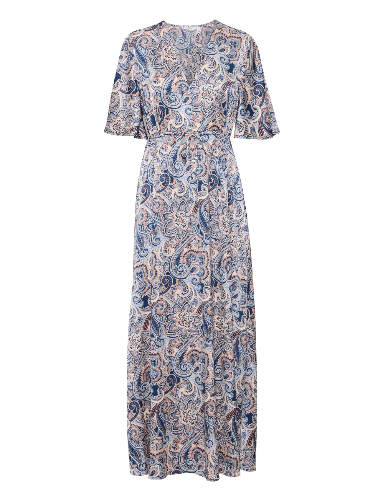 BYHILLY SS DRESS - - BLUE PAISLEY MIX