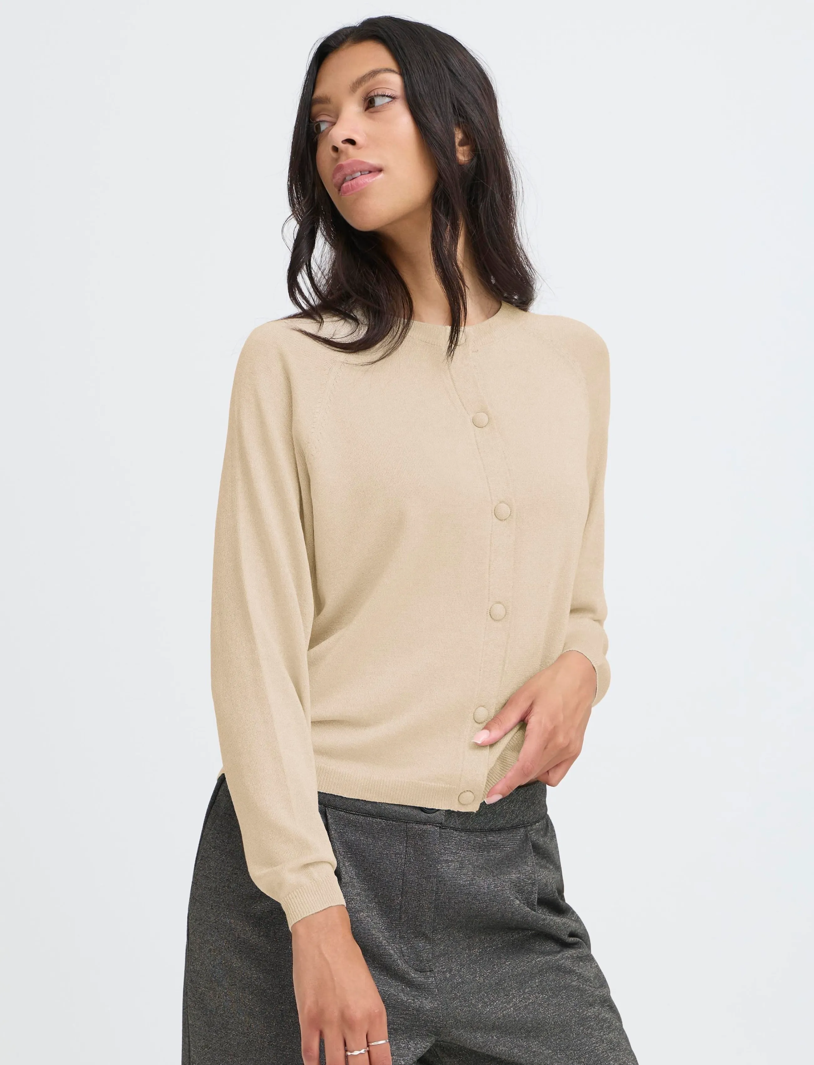 b.young - BYMOBBE LS CARDIGAN - herbstliche kleidung - oatmeal - 0