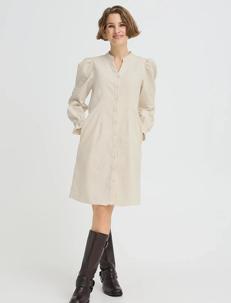 b.young - BYDENORD VNECK DRESS - skjortekjoler - birch - 0