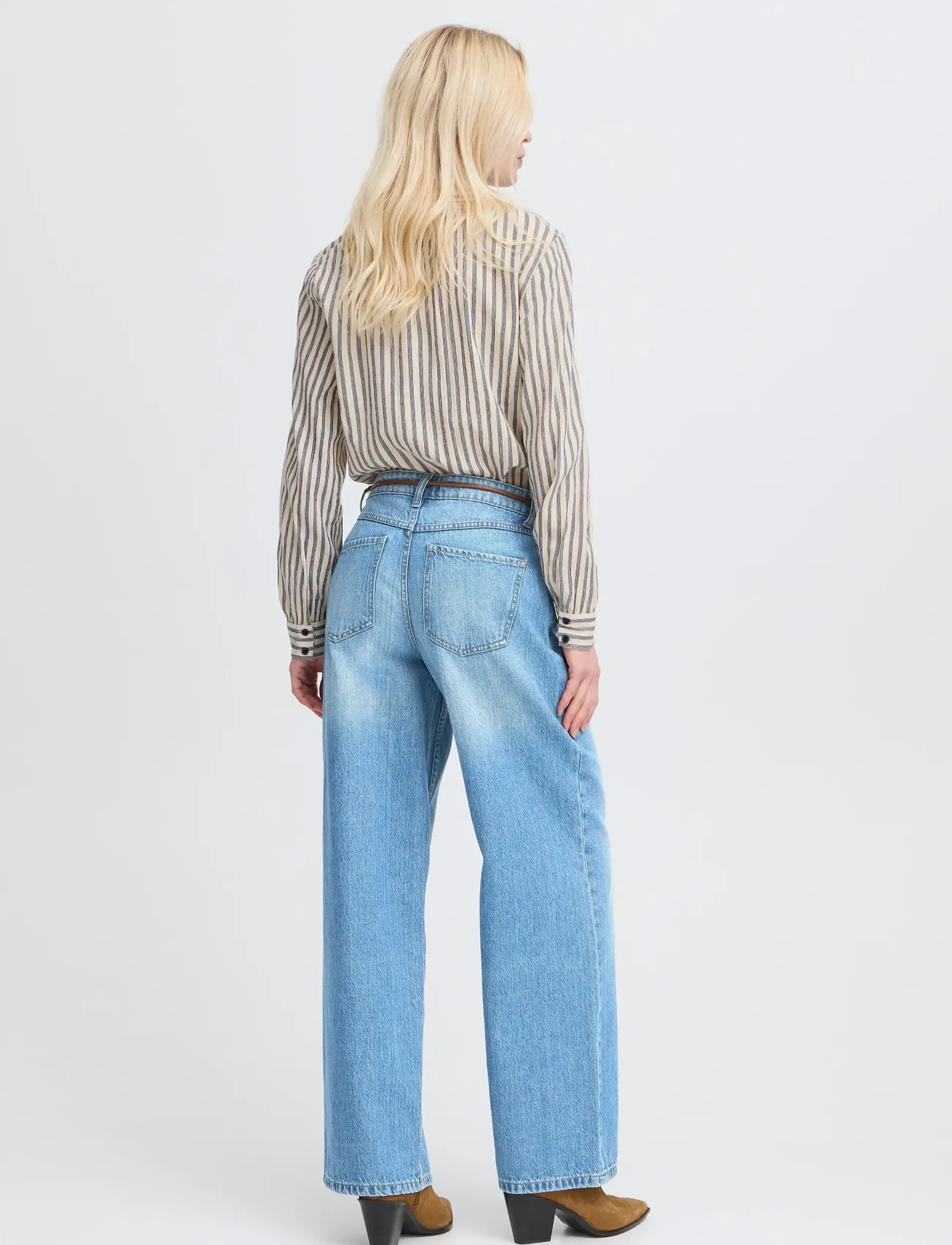 b.young - BYKACILA JEANS - hosen mit weitem bein - mid blue denim - 3