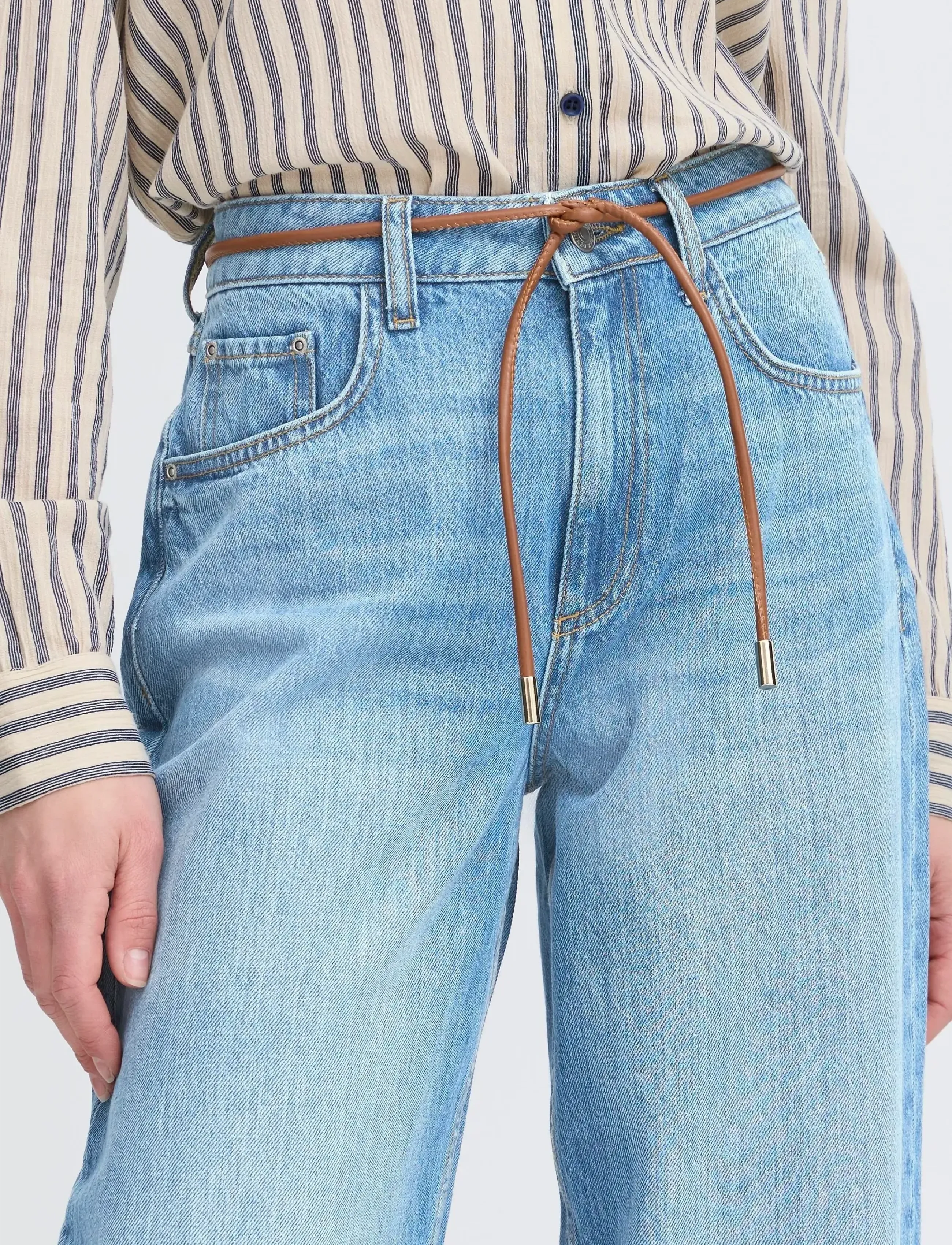 b.young - BYKACILA JEANS - hosen mit weitem bein - mid blue denim - 4
