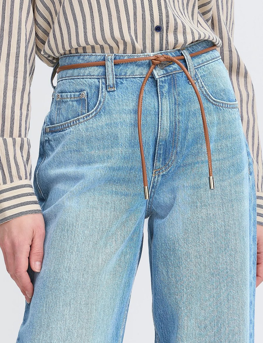 b.young - BYKACILA JEANS - hosen mit weitem bein - mid blue denim - 4