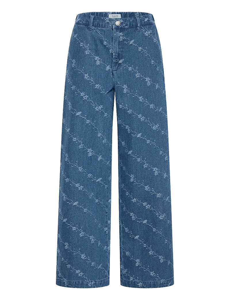 b.young - BYKANIO PANTS - wide leg jeans - mid blue denim - 1