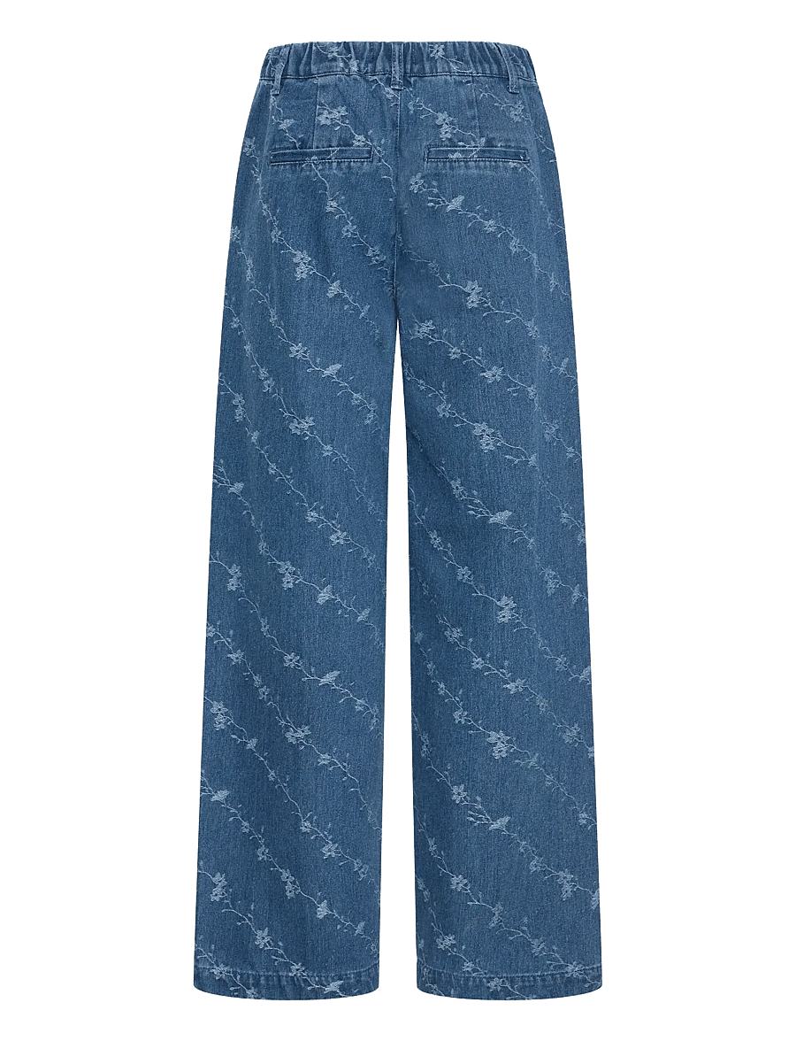 b.young - BYKANIO PANTS - hosen mit weitem bein - mid blue denim - 2