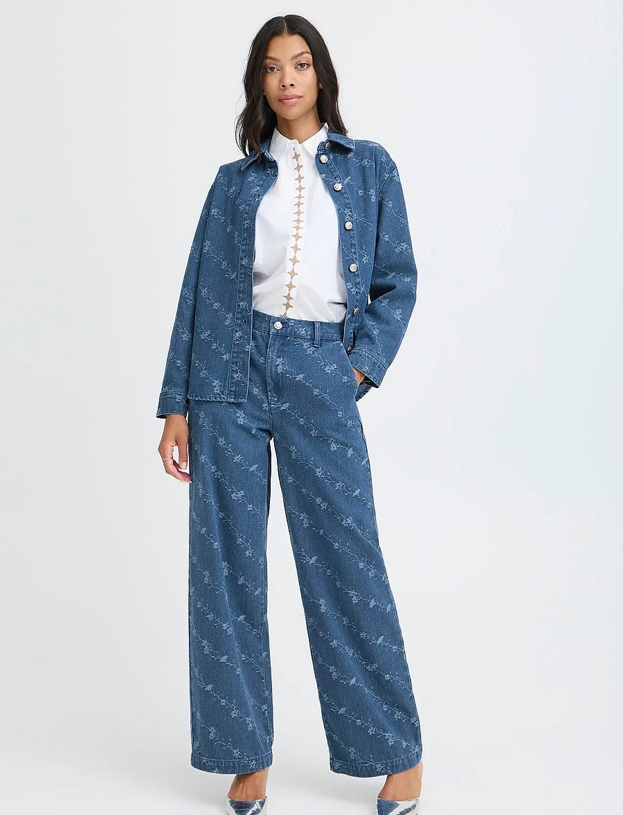 b.young - BYKANIO PANTS - hosen mit weitem bein - mid blue denim - 3