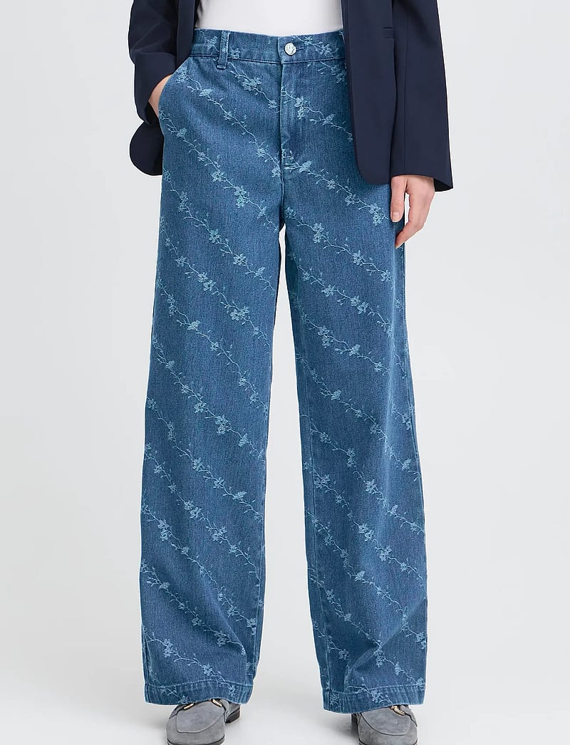 b.young - BYKANIO PANTS - wide leg jeans - mid blue denim - 4