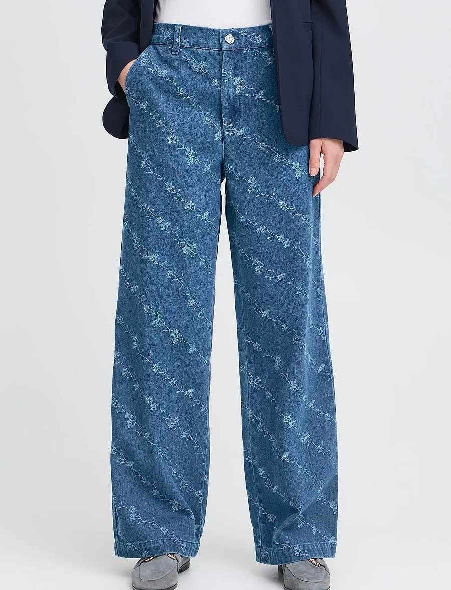 b.young - BYKANIO PANTS - hosen mit weitem bein - mid blue denim - 4
