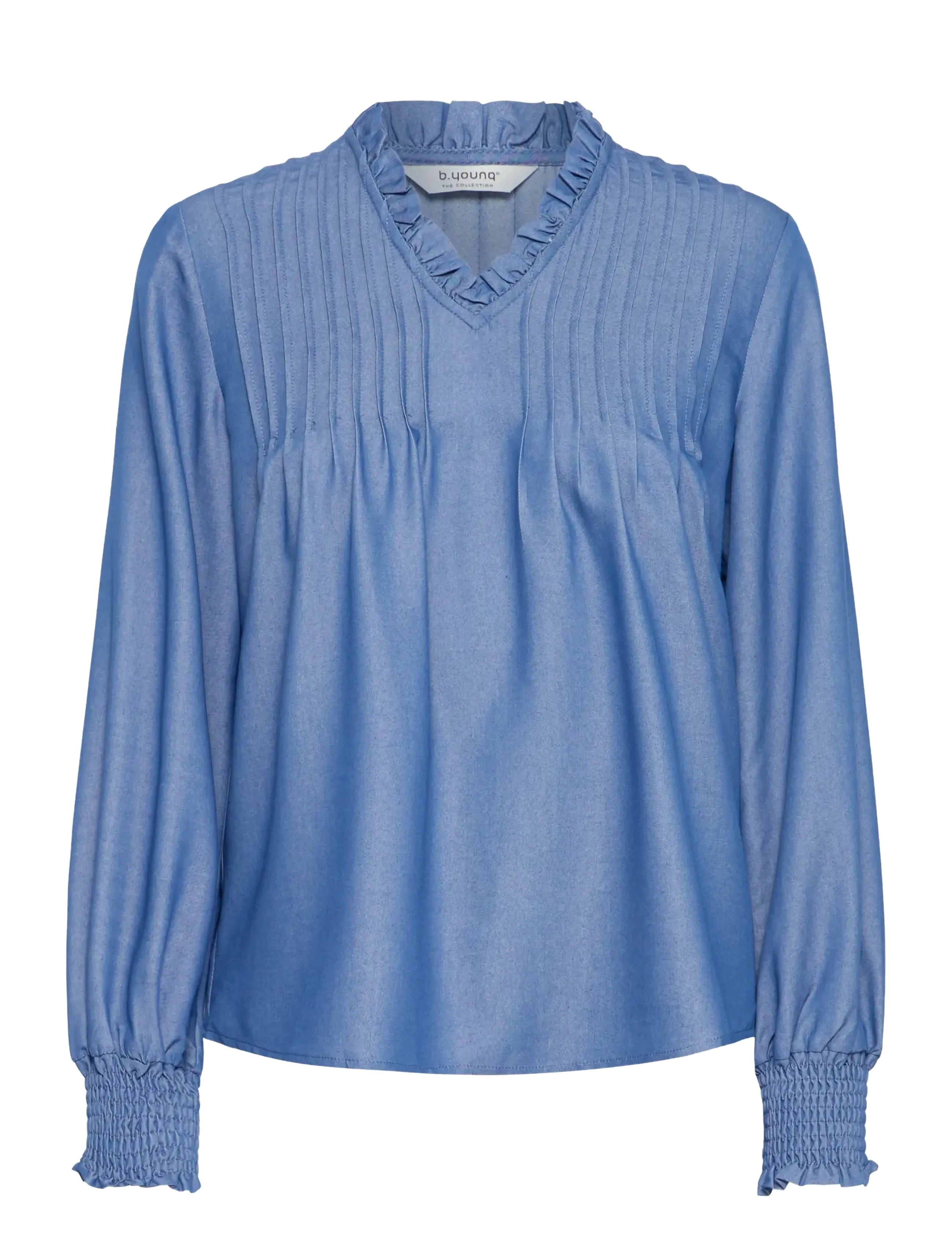 b.young BYXKAORU VNECK BLOUSE - Business tøj - MID BLUE DENIM / blue