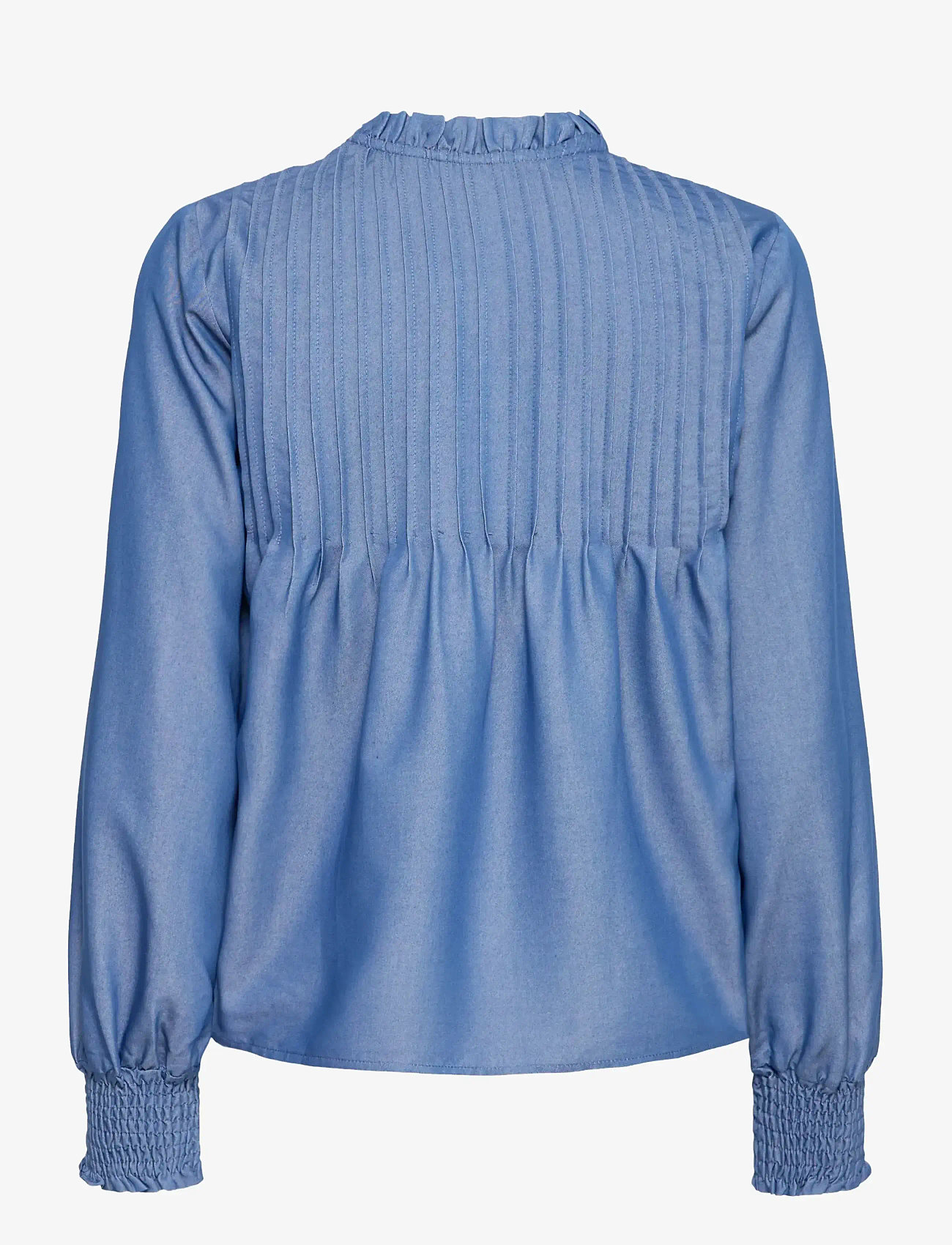 b.young - BYXKAORU VNECK BLOUSE - långärmade blusar - mid blue denim - 2