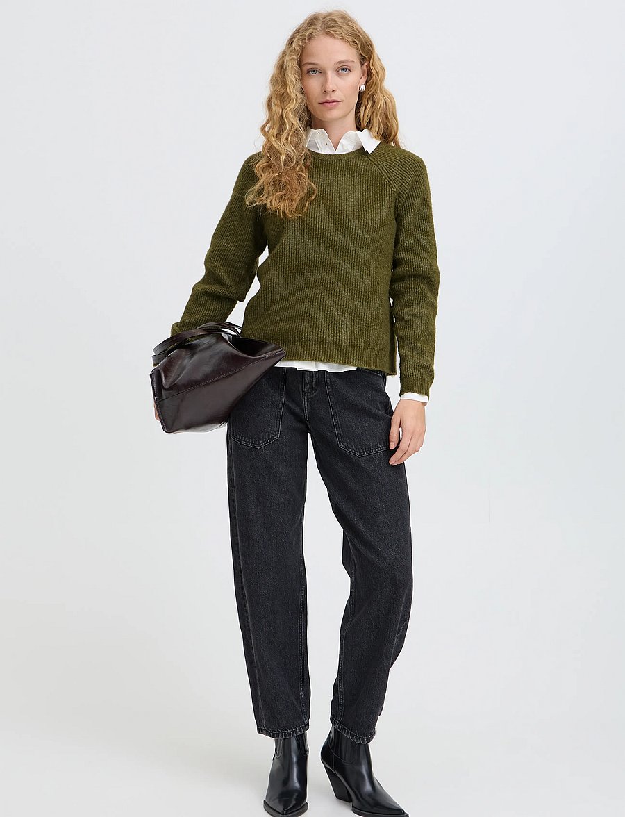 b.young - BYOTAJA JUMPER - kampsunid - avocado melange - 0