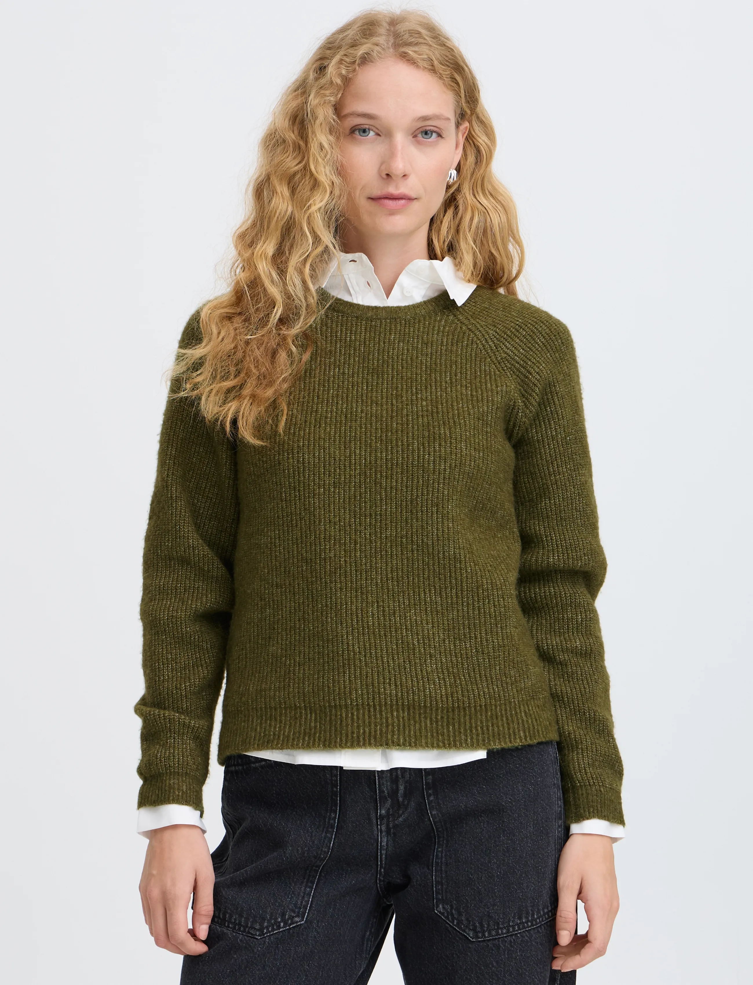 b.young - BYOTAJA JUMPER - kampsunid - avocado melange - 3