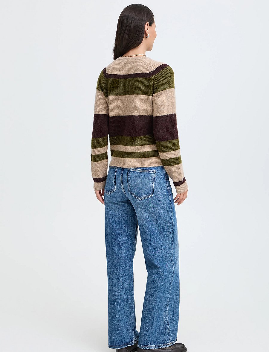 b.young - BYOTAJA JUMPER - stickade tröjor - avocado melange stripe - 4