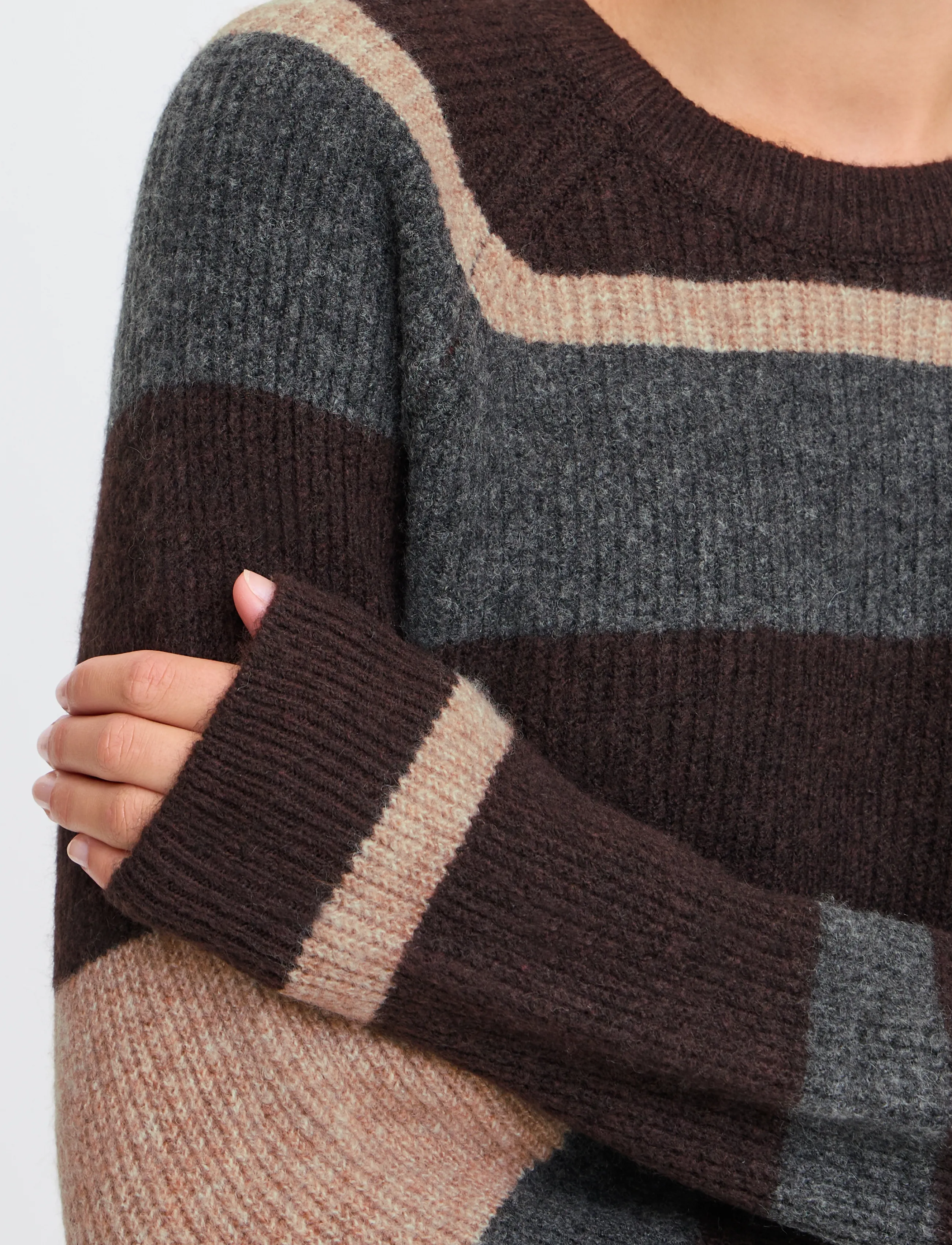 b.young - BYOTAJA JUMPER - efterårstøj - java melange stripe - 4