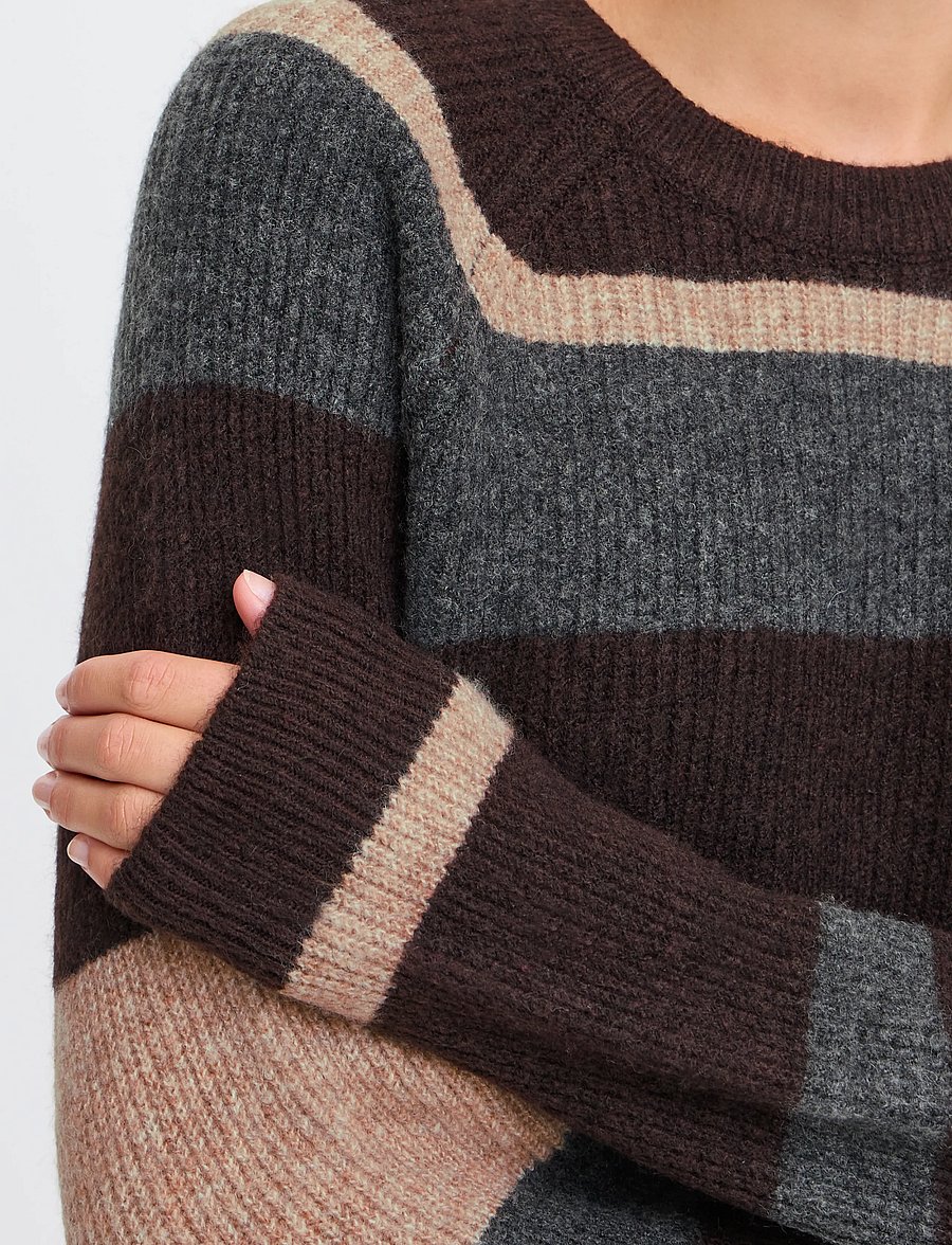 b.young - BYOTAJA JUMPER - stickade tröjor - java melange stripe - 4