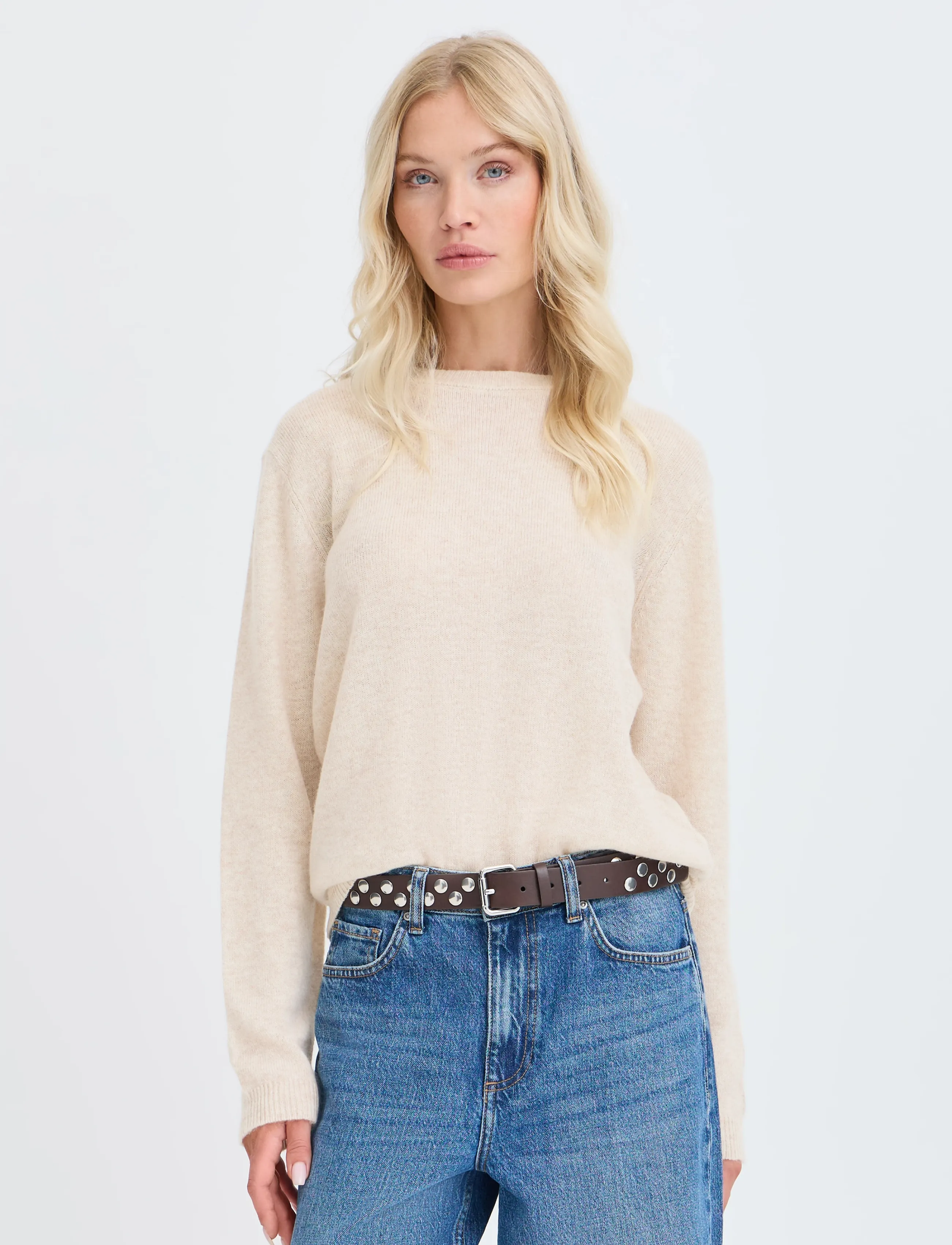 b.young - BYOSANNA JUMPER - kashmir - humus melange - 4