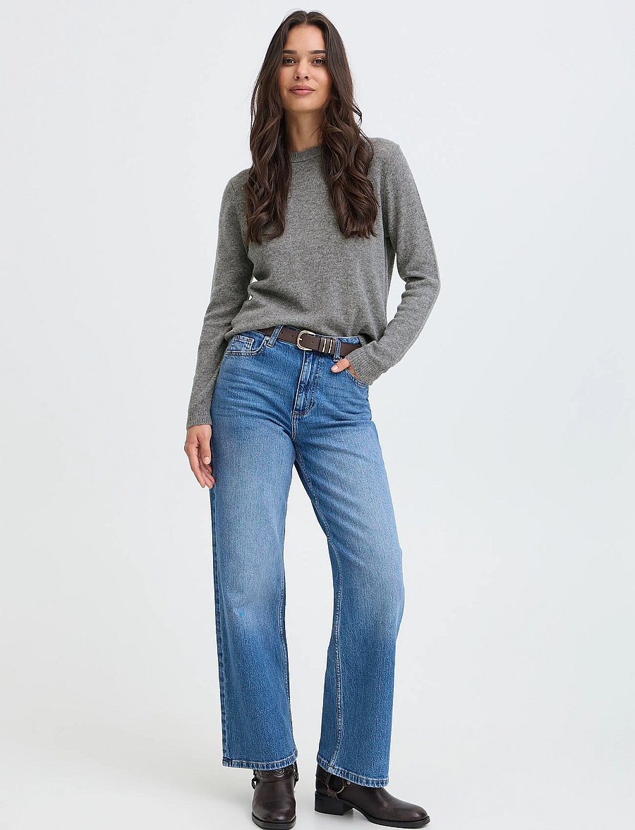 b.young - BYOSANNA JUMPER - kašmiir - mid grey melange - 0