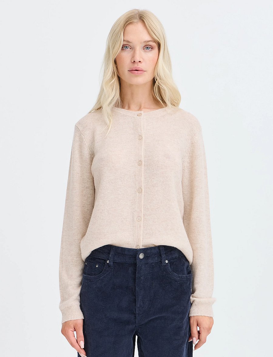 b.young - BYOSANNA CARDIGAN - cashmere - humus melange - 0