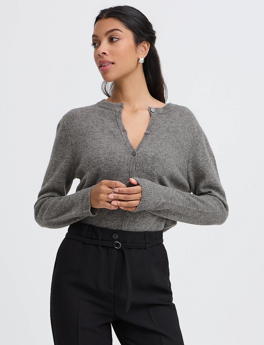 b.young - BYOSANNA CARDIGAN - kashmir - mid grey melange - 3