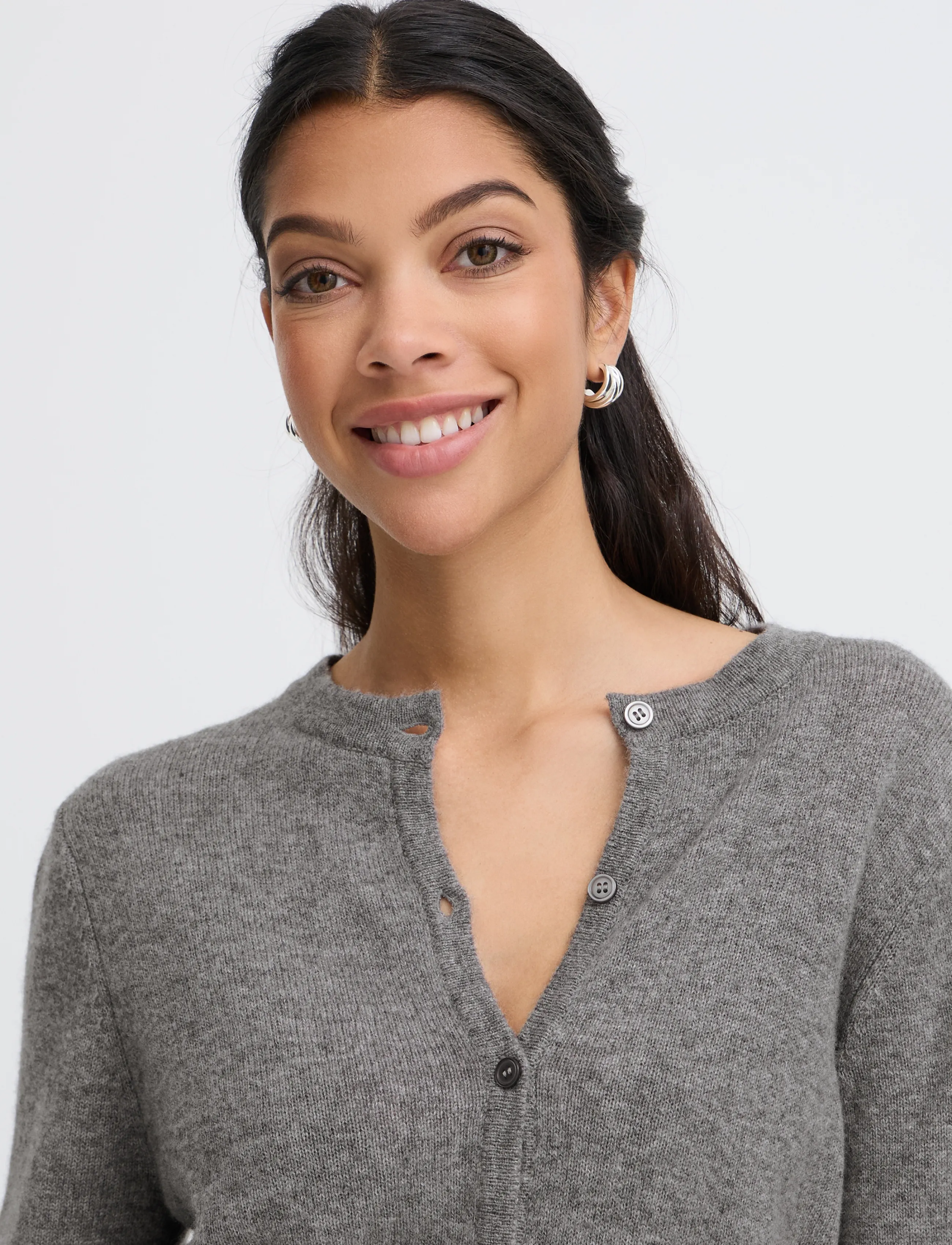 b.young - BYOSANNA CARDIGAN - kashmir - mid grey melange - 5