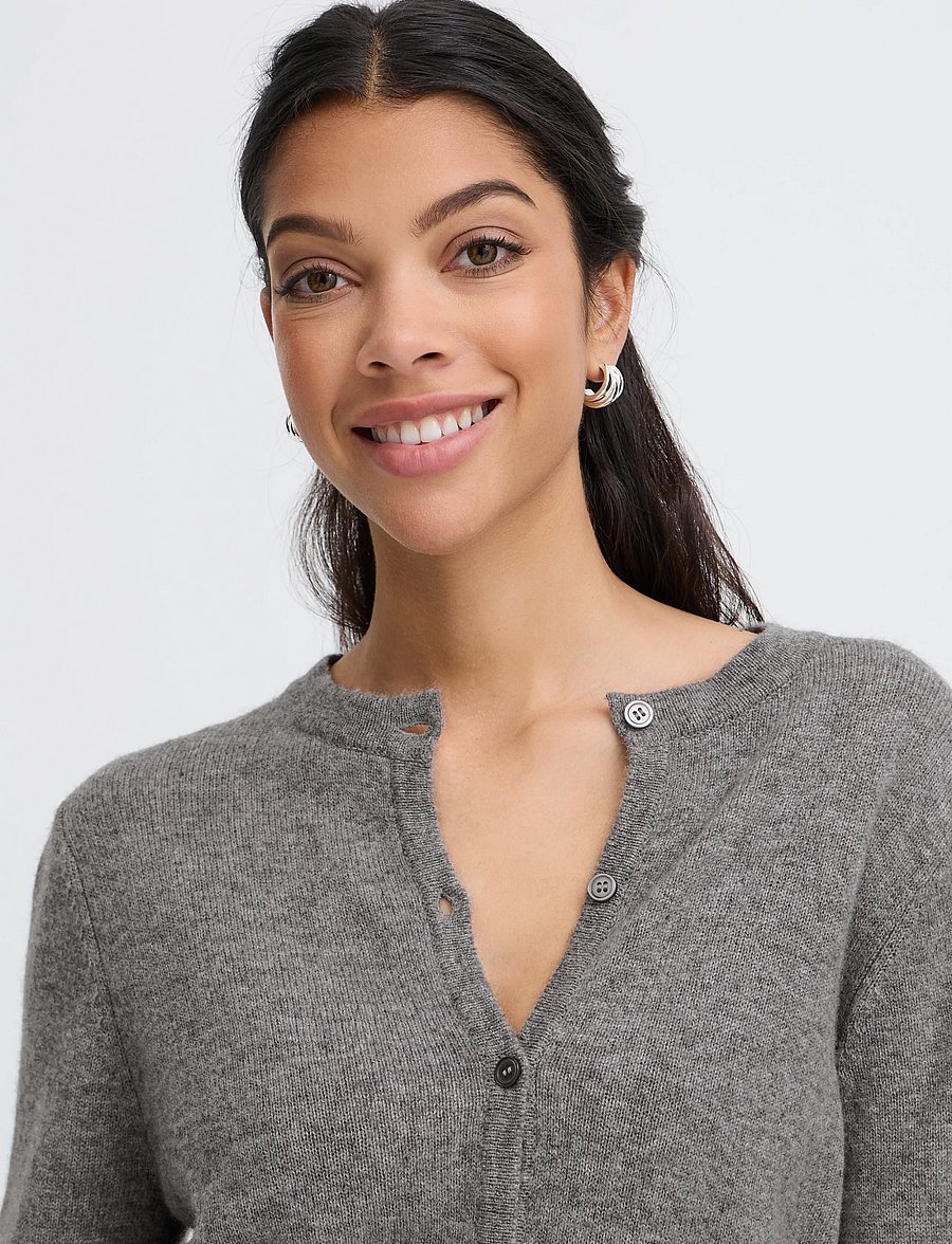 b.young - BYOSANNA CARDIGAN - kashmir - mid grey melange - 5