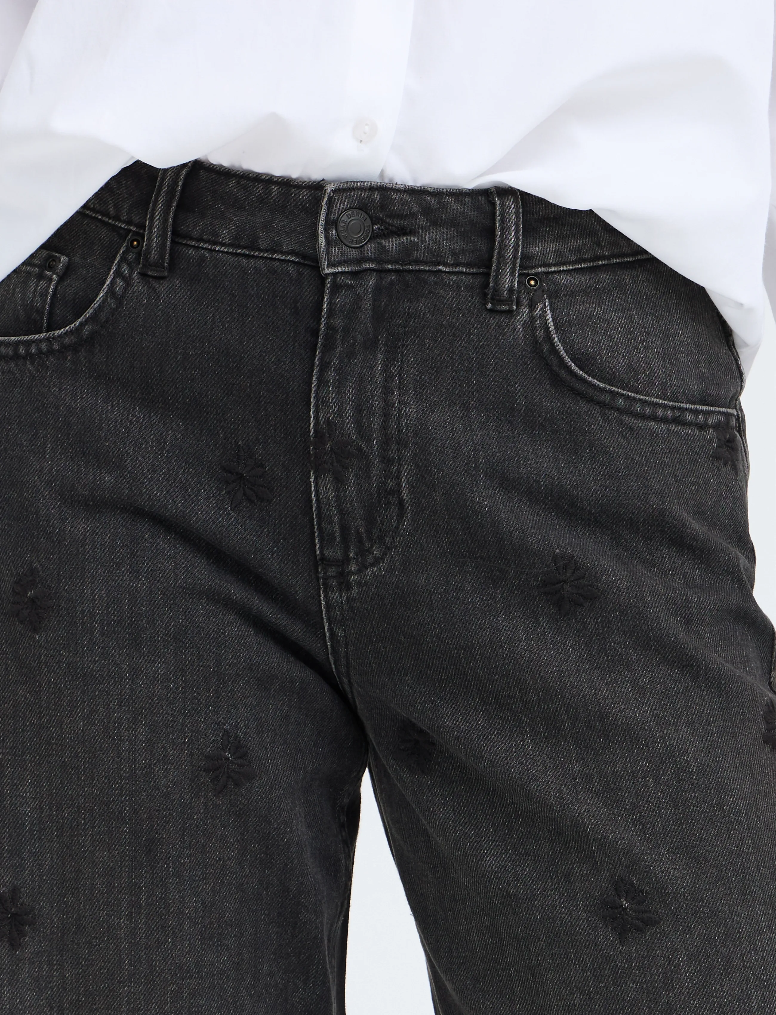b.young BYKIMU EMB JEANS 2 - Kleidung - BLACK DENIM / black