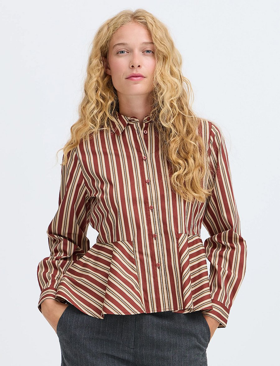 b.young - BYGLIS SHIRT - long-sleeved shirts - smoked paprika stripe - 0