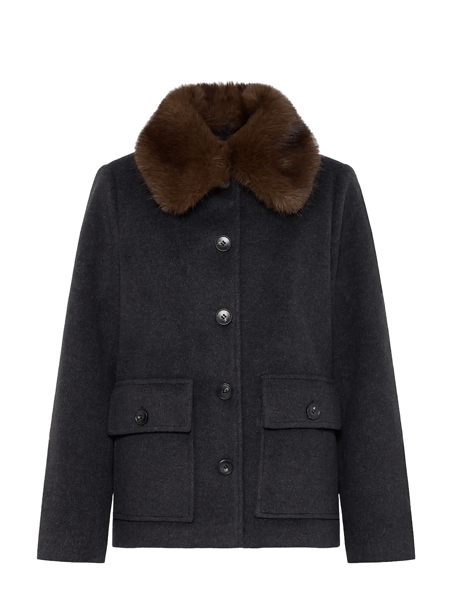 b.young - BYBECILA COLLAR JACKET - kappor - dark grey melange - 1