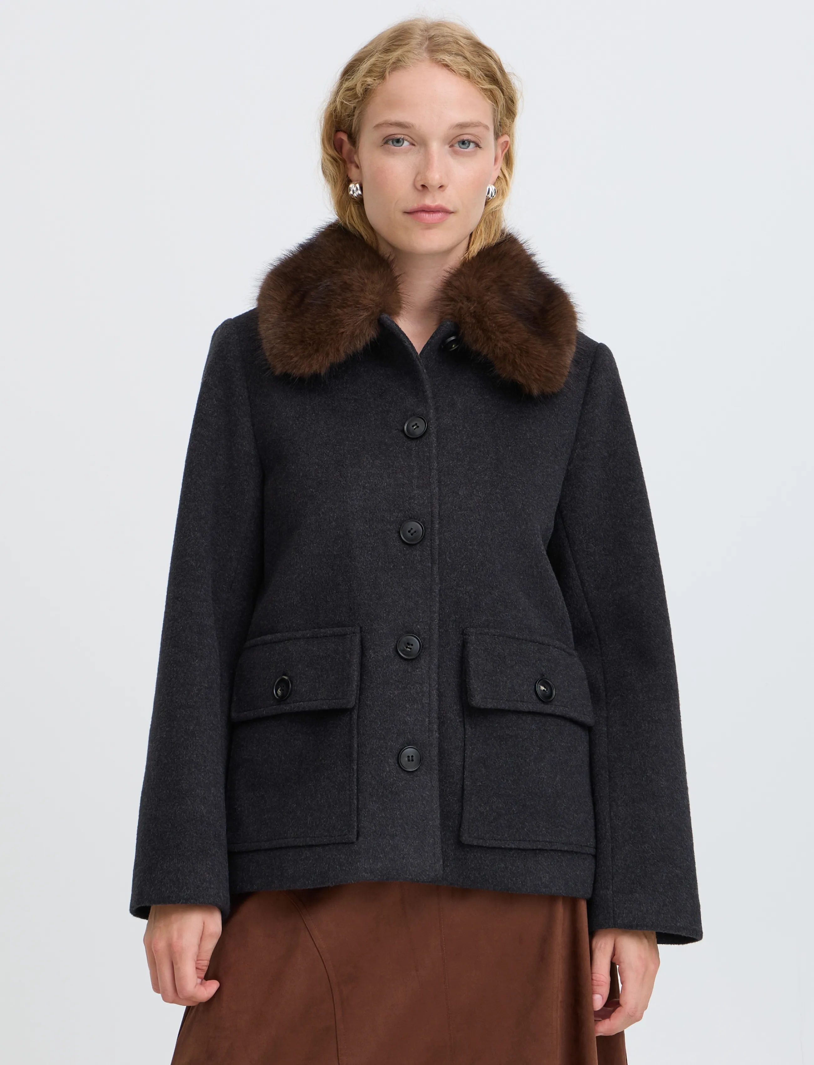 b.young - BYBECILA COLLAR JACKET - kappor - dark grey melange - 3