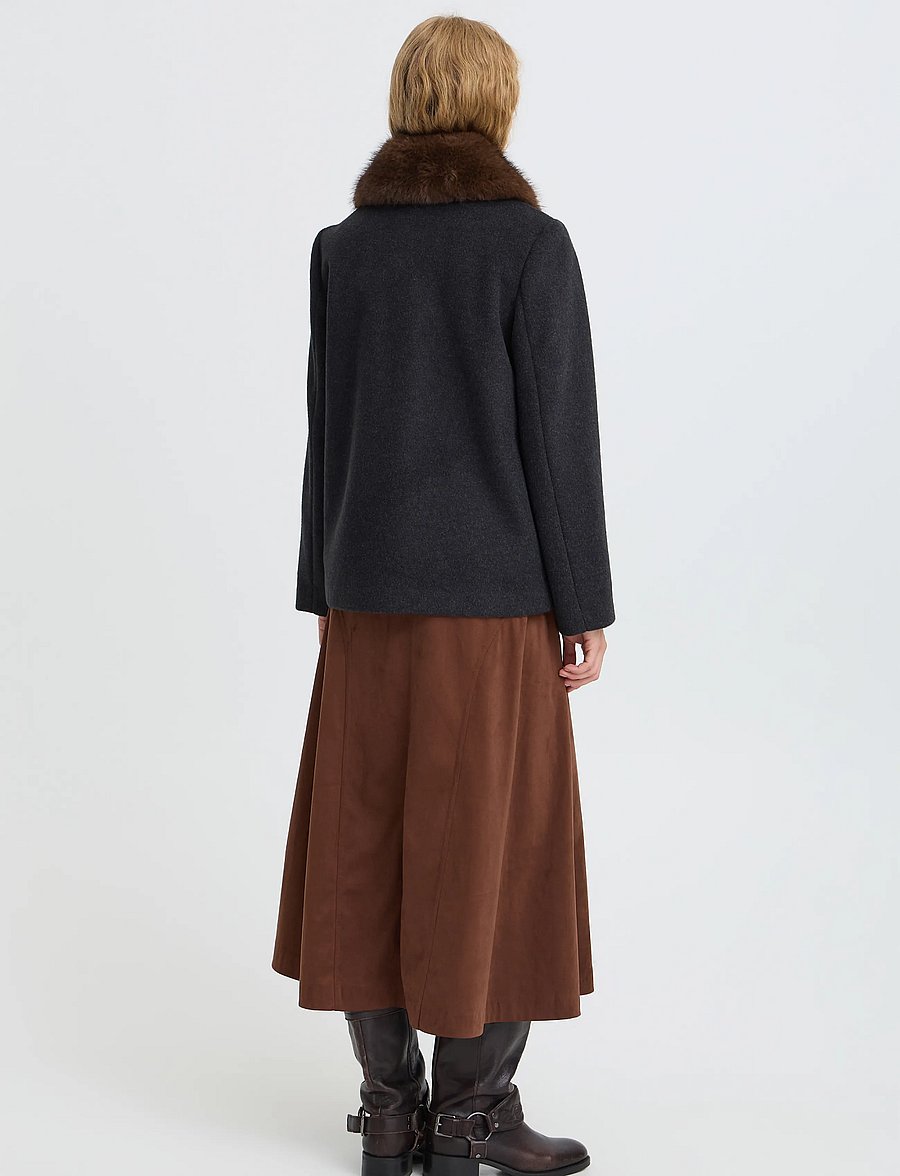 b.young - BYBECILA COLLAR JACKET - kappor - dark grey melange - 4