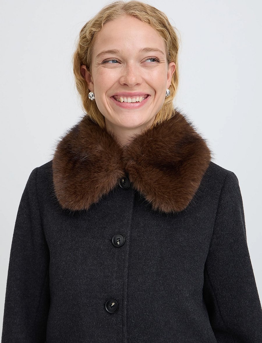 b.young - BYBECILA COLLAR JACKET - kappor - dark grey melange - 5