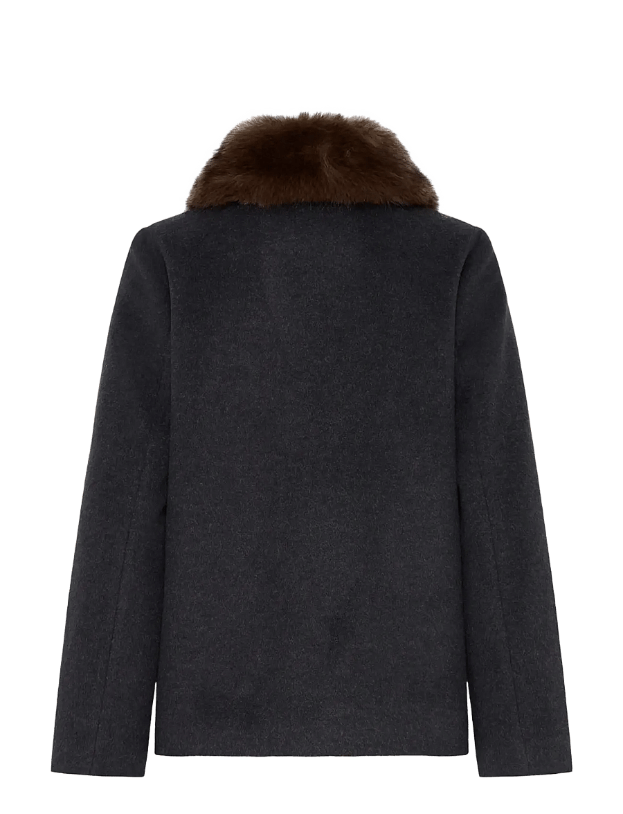 b.young - BYBECILA COLLAR JACKET - kappor - dark grey melange - 2