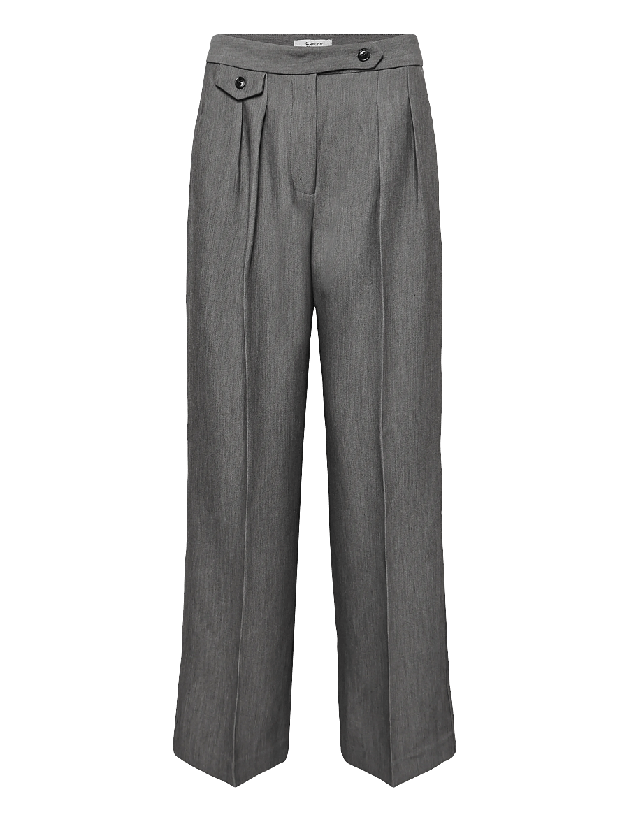 b.young - BYEARL WIDE PANTS - vida byxor - mid grey melange - 1