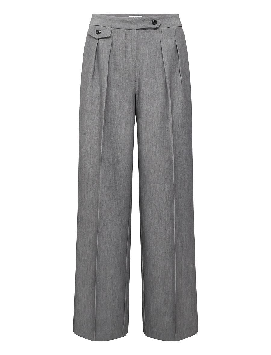 b.young - BYEARL WIDE PANTS - hosen mit weitem bein - mid grey melange - 0